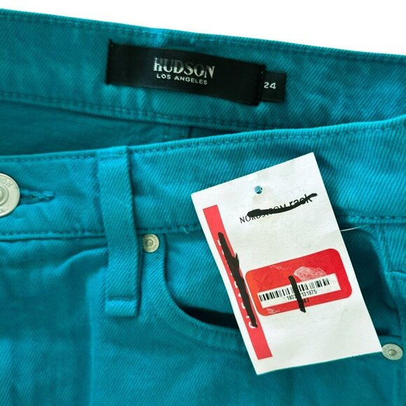 Hudson Gemma Blue Daisy Denim Cut Off Frayed Hem 5 Pocket Shorts NWT NEW 24 - Picture 8 of 8